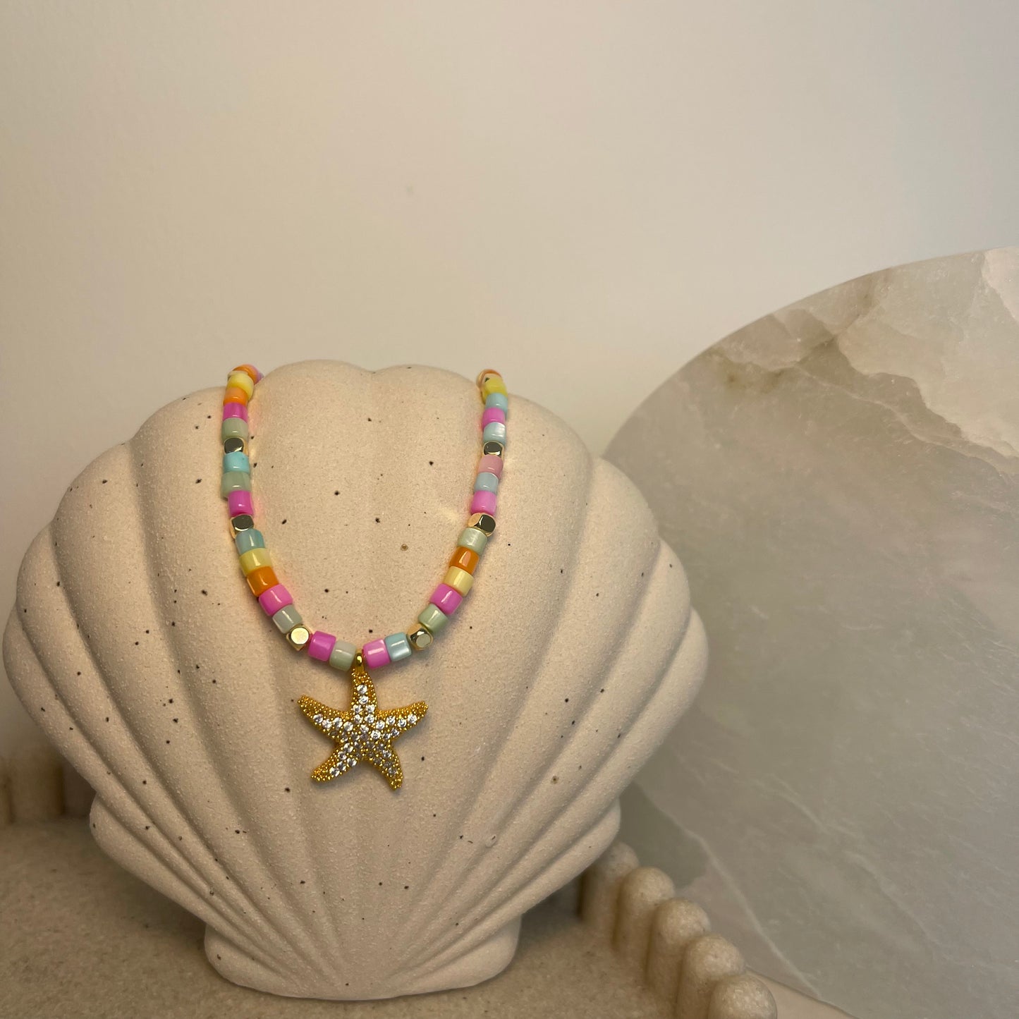 CANDY PEARL STARFISH NECKLACE